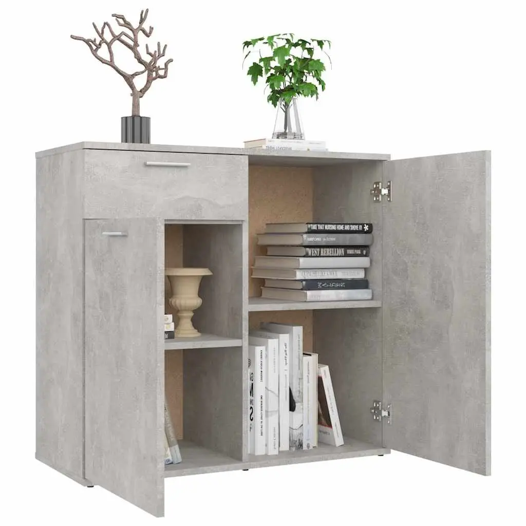 Sideboard Storage Cabinet Engineered Wood 80x36x75cm Grey
