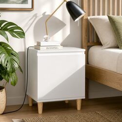 Functional White Bedside Cabinets for Organized Storage - Set of 2