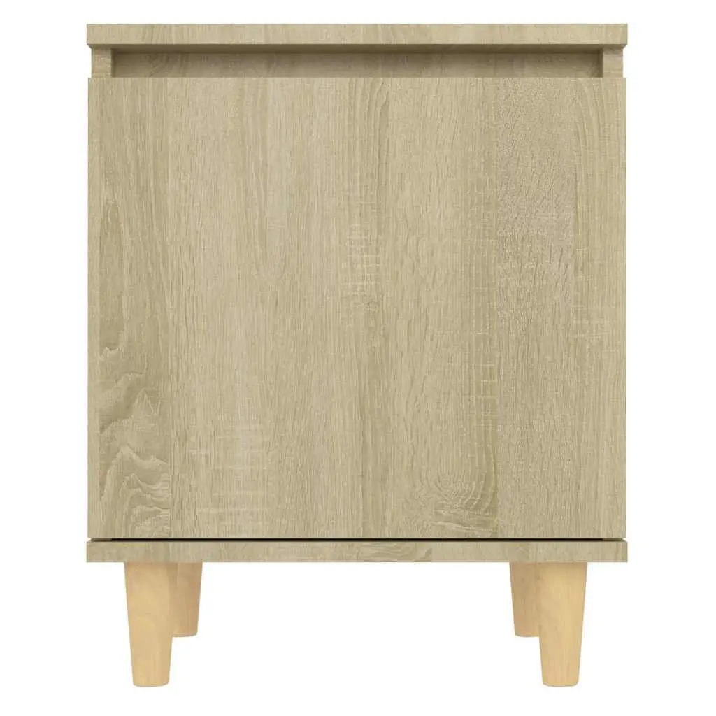 Bedside Table Wooden Legs 40x30x50cm Sonoma Oak 2 Piece