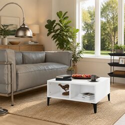 Coffee Table White High Gloss Modern Design Living Room Accent Furniture Storage