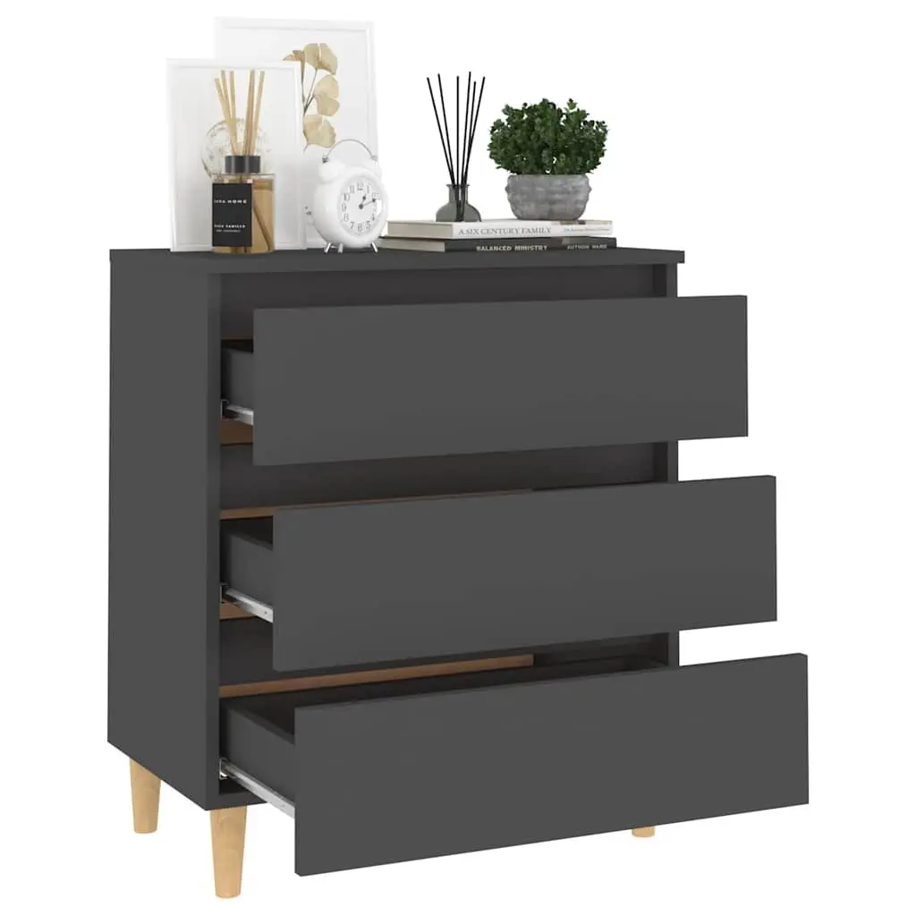 Sideboard Grey Scandinavian Style Storage Cabinet Drawers Display Furniture