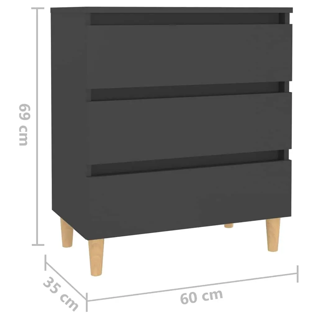 Sideboard Grey Scandinavian Style Storage Cabinet Drawers Display Furniture