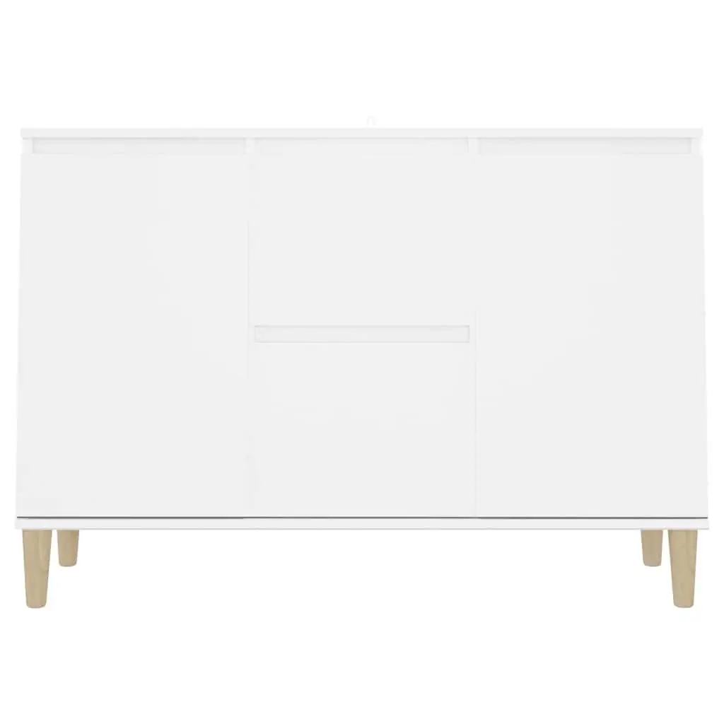 Sideboard Cabinet Engineered Wood 101cm x 35cm x 70cm White 2 Drawers 2 Doors