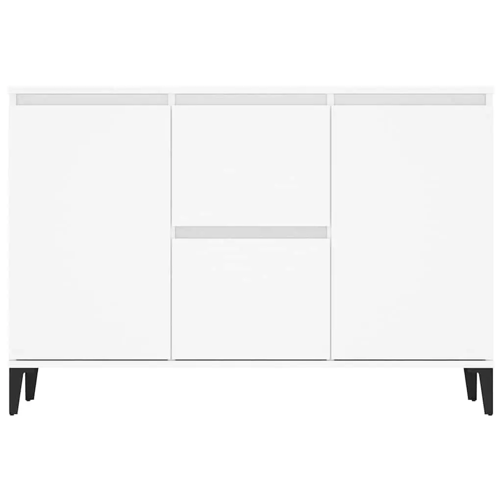 Sideboard Cabinet White Storage Furniture 2 Drawers 2 Doors Buffet Industrial