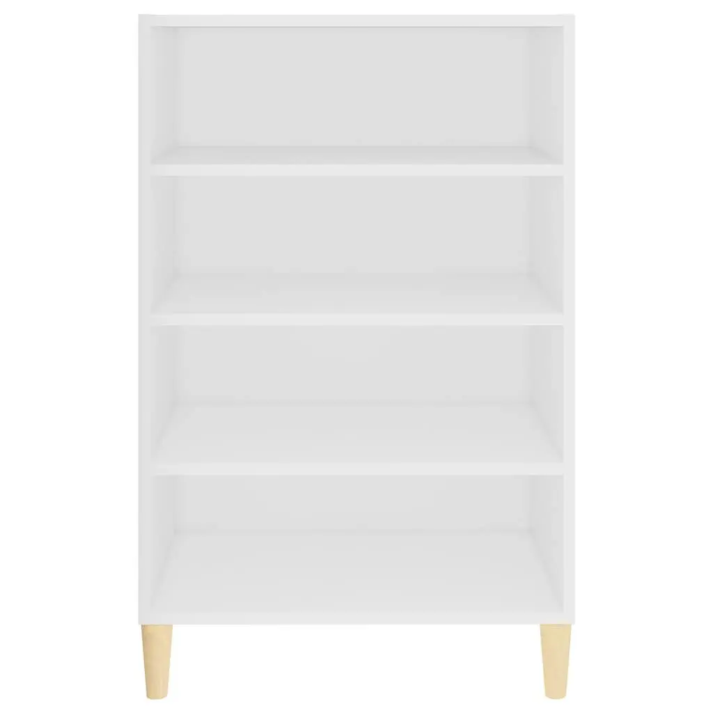 Storage Cabinet Engineered Wood White 4 Shelves Living Room Sideboard Furniture