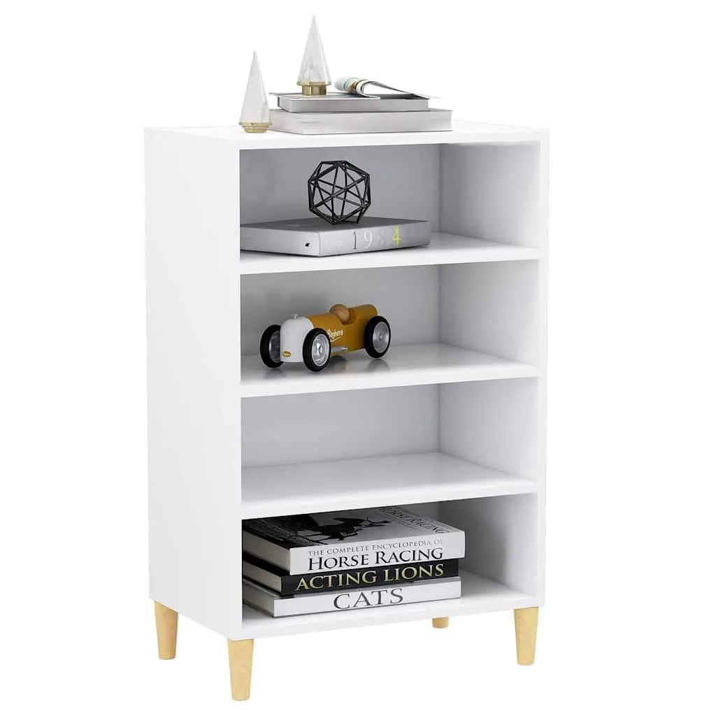 Storage Cabinet Engineered Wood White 4 Shelves Living Room Sideboard Furniture