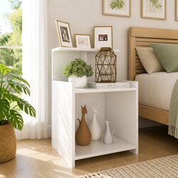 Bedside Tables with 3 Open Shelves Each