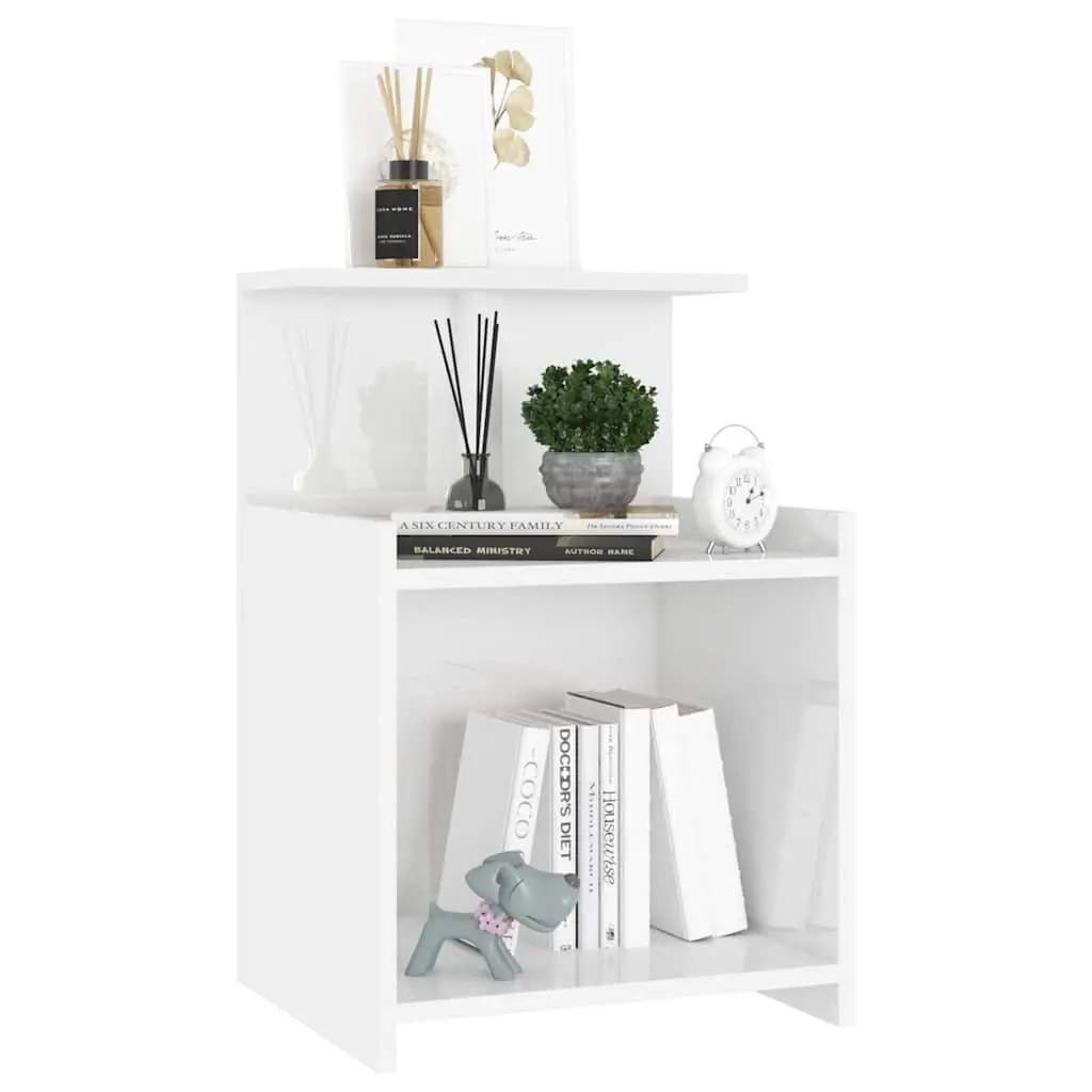 Bedside Tables High Gloss White 40x35x60cm Nightstands 2pcs Bed Cabinets