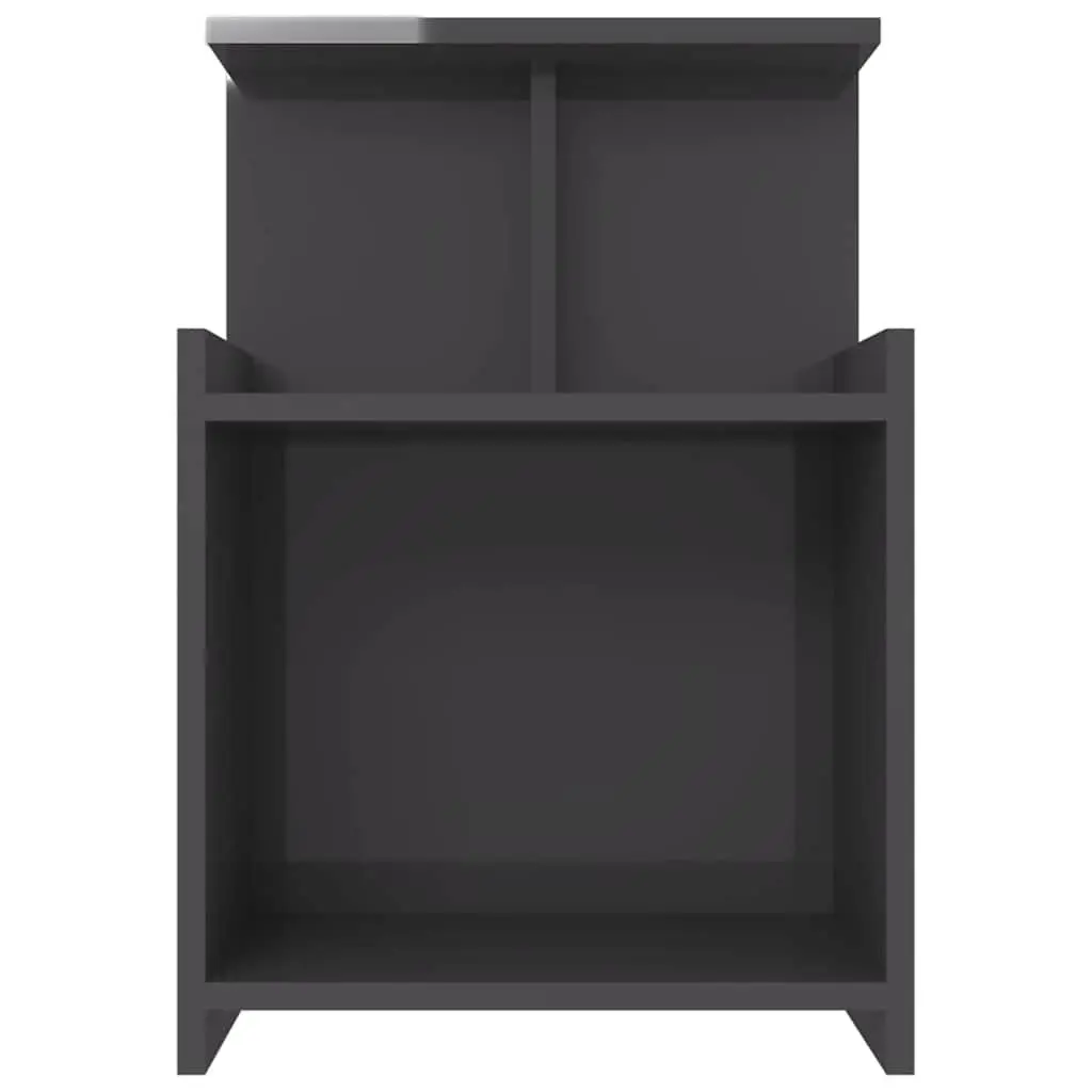 Bedside Table High Gloss Engineered Wood 40x35x60 cm Grey 2 pcs