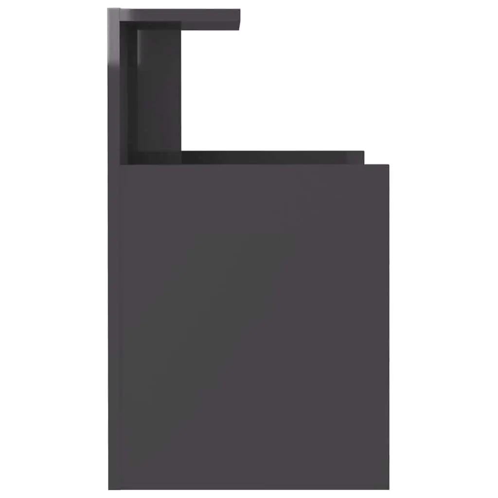 Bedside Table High Gloss Engineered Wood 40x35x60 cm Grey 2 pcs