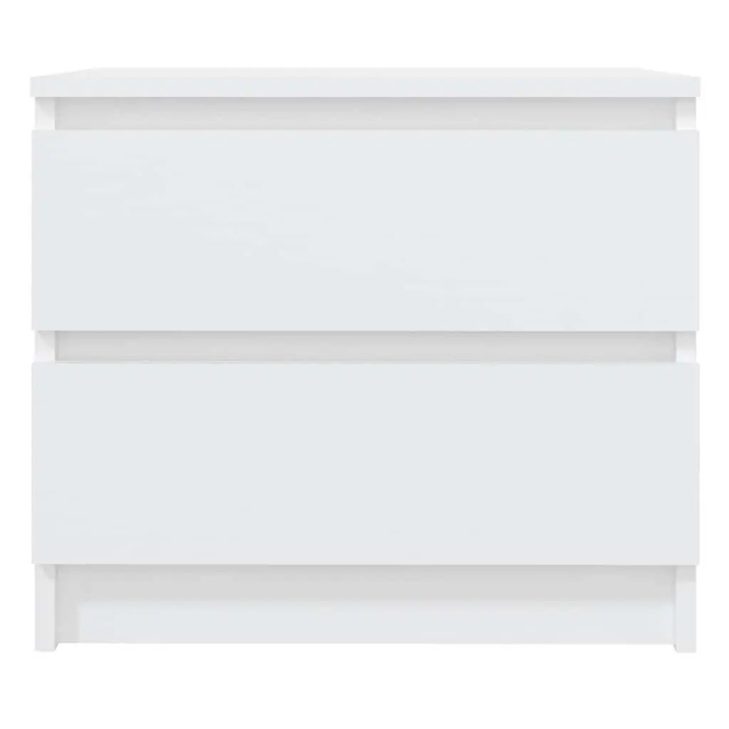 Bedside Table Engineered Wood White 50x39x43.5 cm Storage Cabinet with Drawers Nightstand