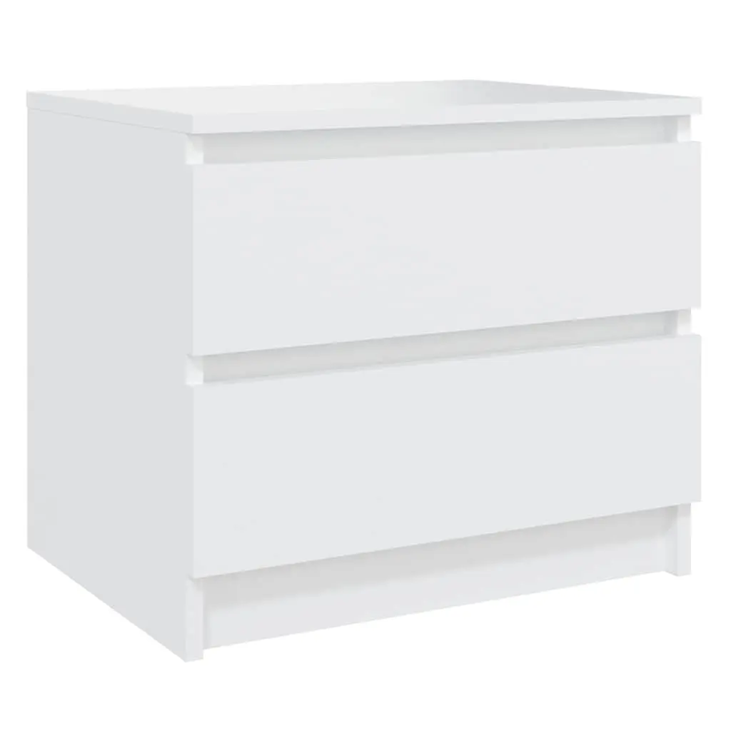 Bedside Tables Engineered Wood 50x39x43.5 cm White 2 Piece