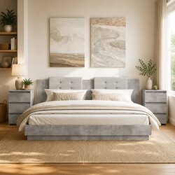 Functional Grey Nightstand Cabinets for Practical Bedroom Use