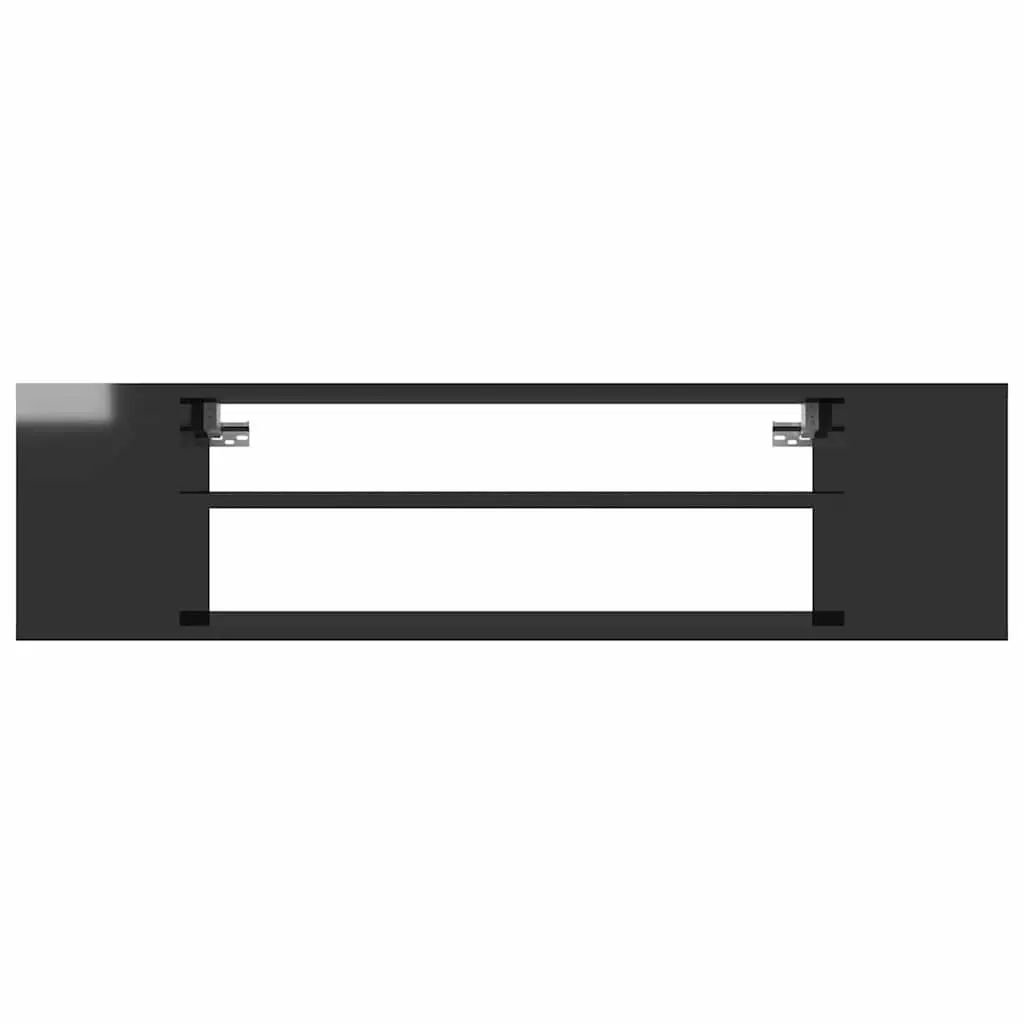 Hanging TV Cabinet Engineered Wood 100 x 30 x 26.5 cm High Gloss Black