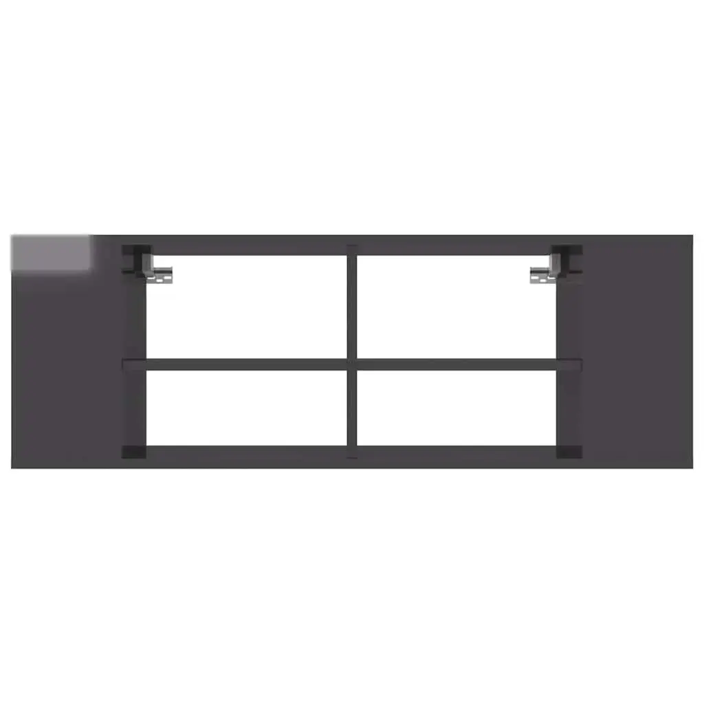 Wall-Mounted TV Cabinet Engineered Wood Grey High Gloss 102 x 35 x 35 cm
