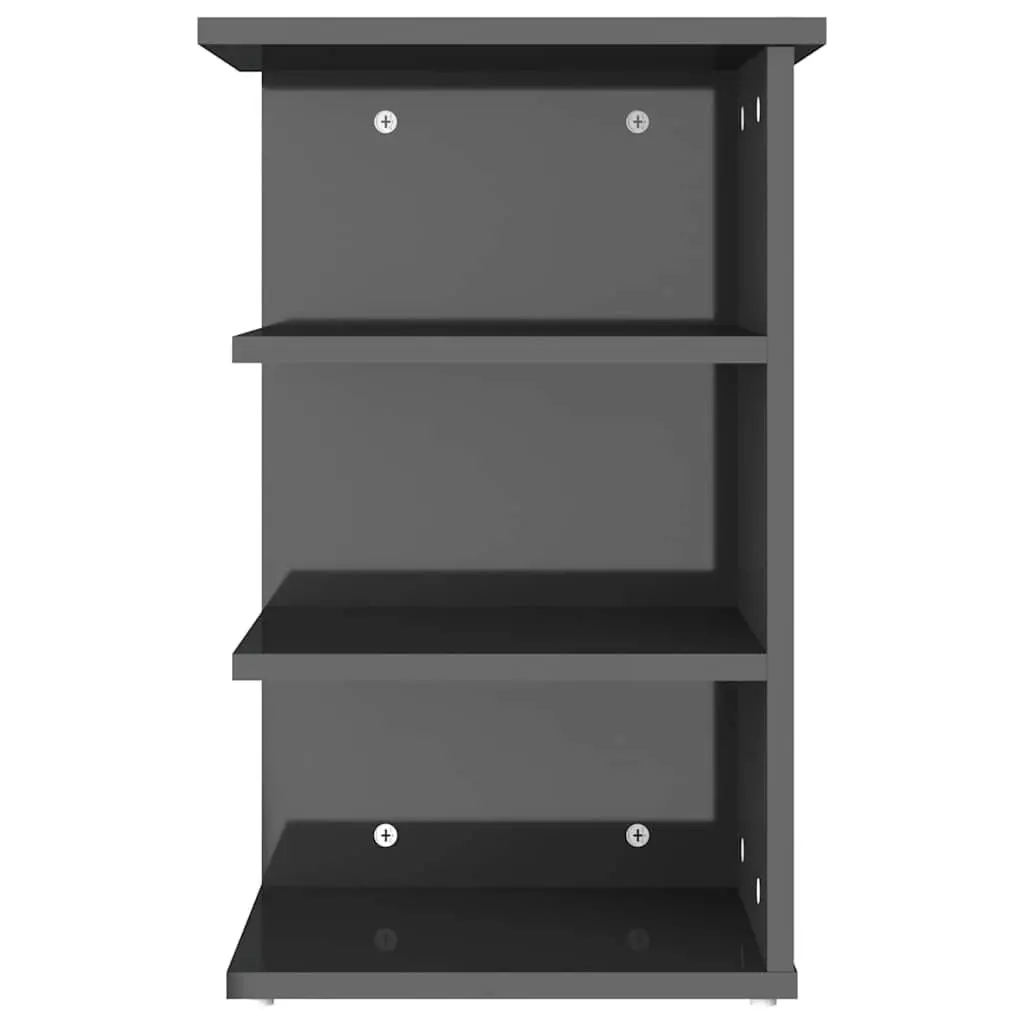 Grey Side Cabinet with Shelves Storage Furniture Living Room Sideboard Unit