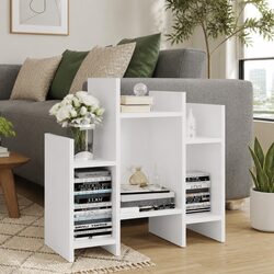 Functional White 6-Shelf Side Cabinet for Home Use