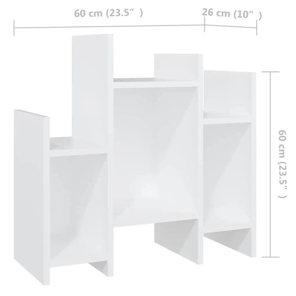 White 6-Shelf Side Cabinet for Home Use