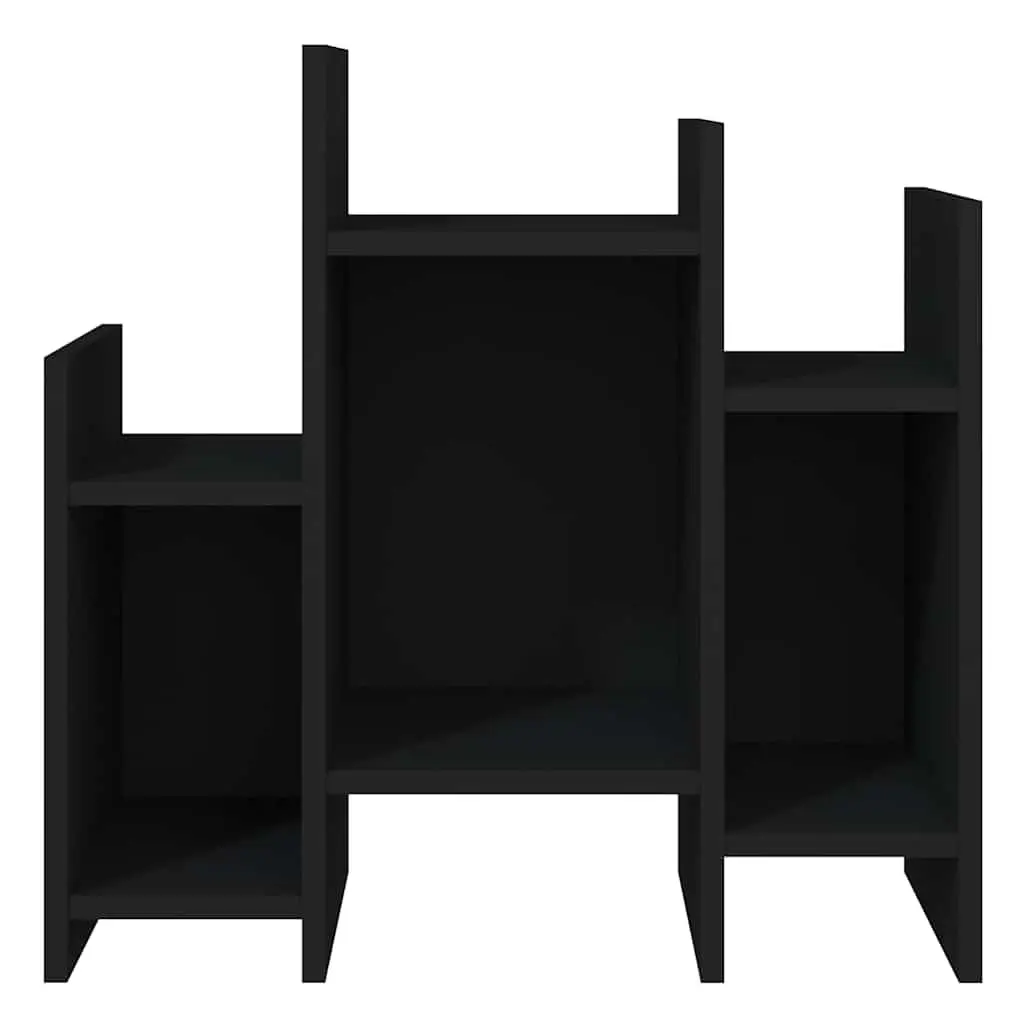 Side Cabinet Black Storage Furniture with 6 Shelves Engineered Wood Home