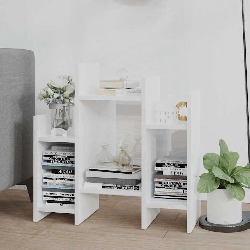Side Cabinet Engineered Wood 60x26x60 cm High Gloss White Storage Unit
