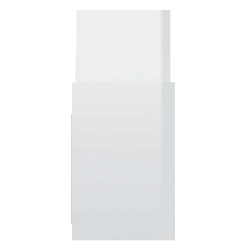 Side Cabinet Engineered Wood 60x26x60 cm High Gloss White Storage Unit