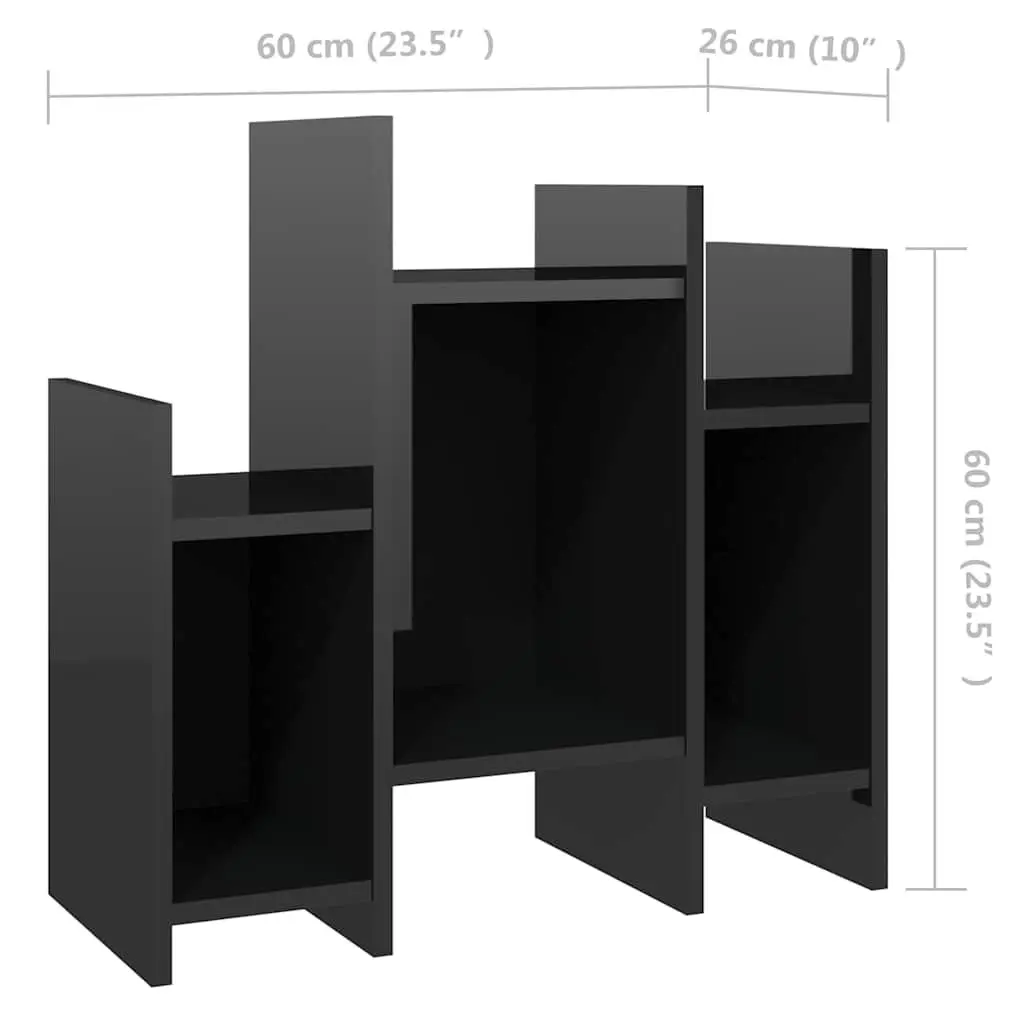 Side Cabinet High Gloss Black Storage Shelving Unit Furniture Sofa Table