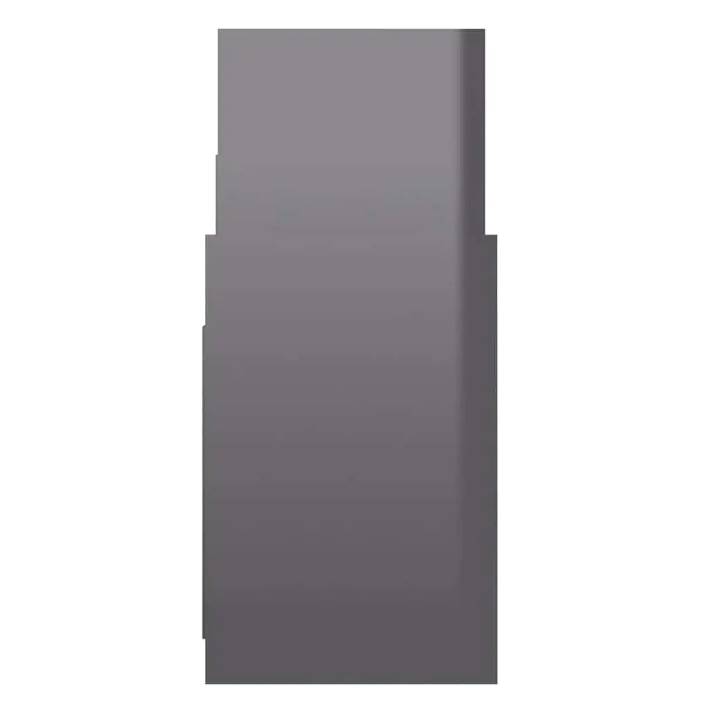 Side Cabinet Engineered Wood 60 x 26 x 60 cm Grey 6 Shelves Storage Unit Living Room Furniture