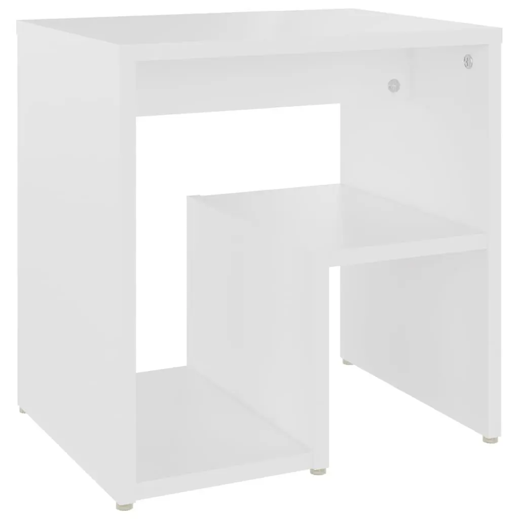 Nightstand Cabinet Set Engineered Wood White 40x30x40cm Pair