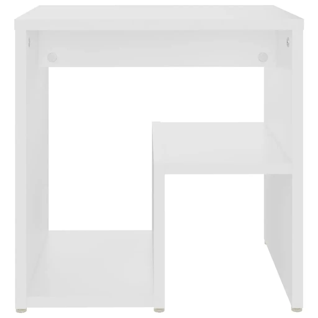 Nightstand Cabinet Set Engineered Wood White 40x30x40cm Pair