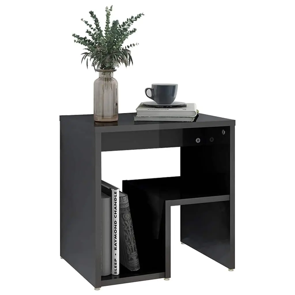 Bedside Tables High Gloss Engineered Wood 40 x 30 x 40 cm Grey 2 Piece