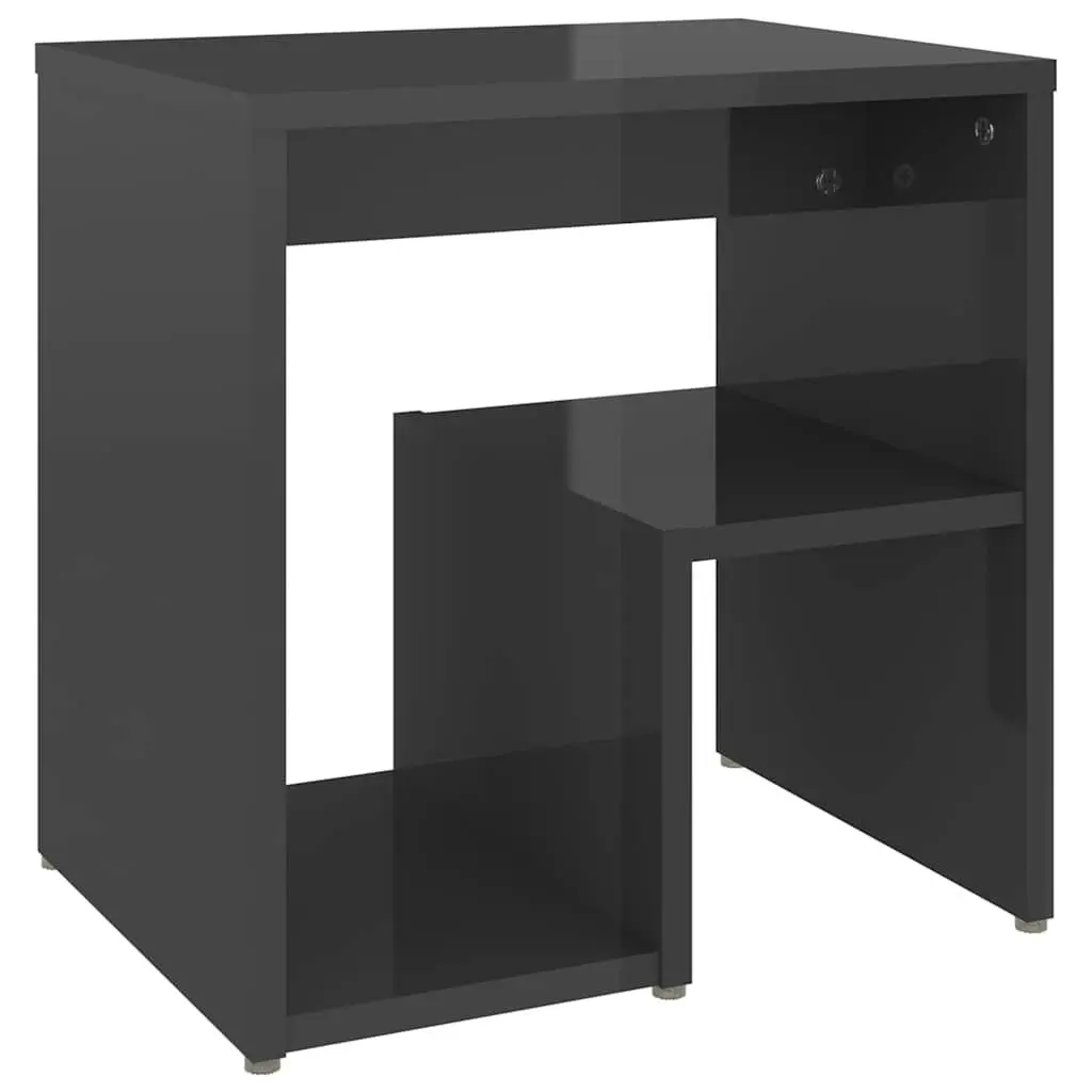 Bedside Tables High Gloss Engineered Wood 40 x 30 x 40 cm Grey 2 Piece