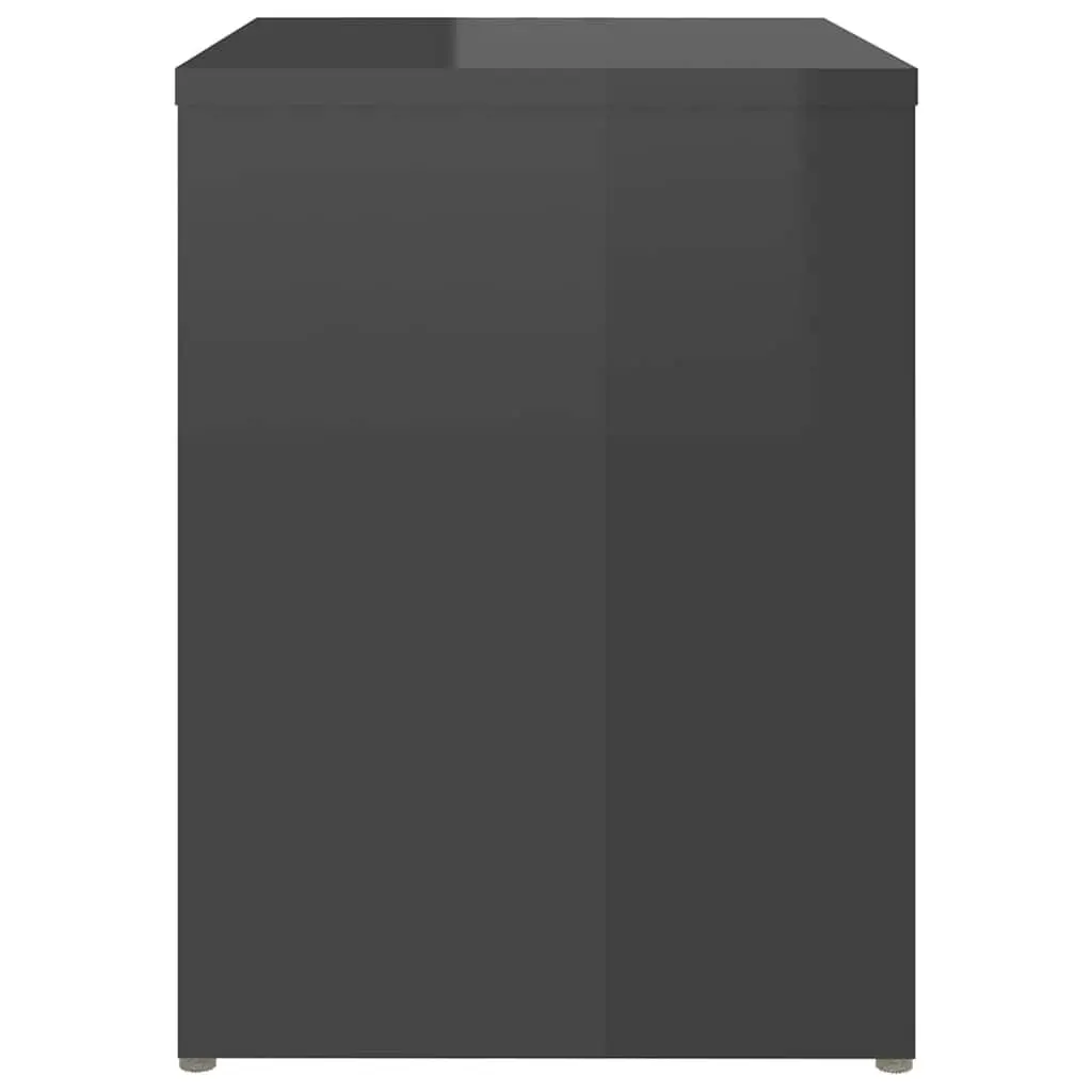 Bedside Tables High Gloss Engineered Wood 40 x 30 x 40 cm Grey 2 Piece