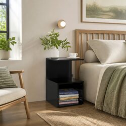 Versatile Black Bedside Cabinet for Any Room