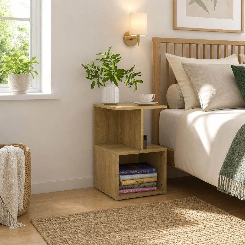 Bedside Cabinets Set 2 pcs Engineered Wood 35W x 35D x 55H cm Brown