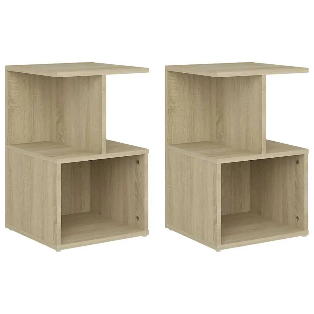 Bedside Cabinets Set 2 pcs Engineered Wood 35W x 35D x 55H cm Brown