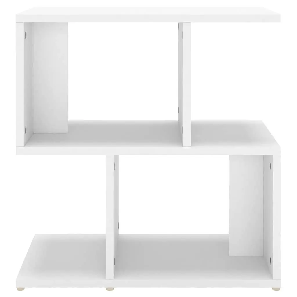 Bedside Cabinet Set 2 Piece Engineered Wood Open Compartment Storage White Nightstand Table
