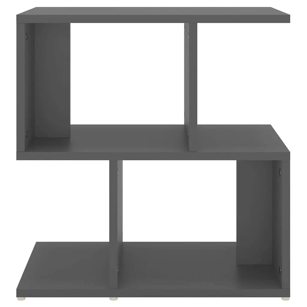 Grey Bedside Cabinet Set Engineered Wood 50Wx30Dx51.5H cm Open Compartments Storage 2 Pieces