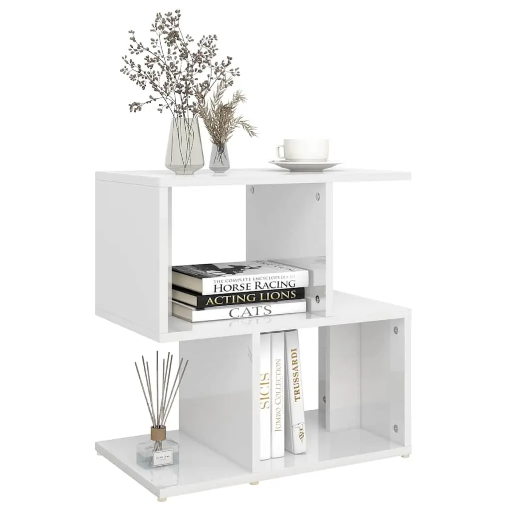 Bedside Cabinet Set Engineered Wood High Gloss White 50 x 30 x 51.5 cm