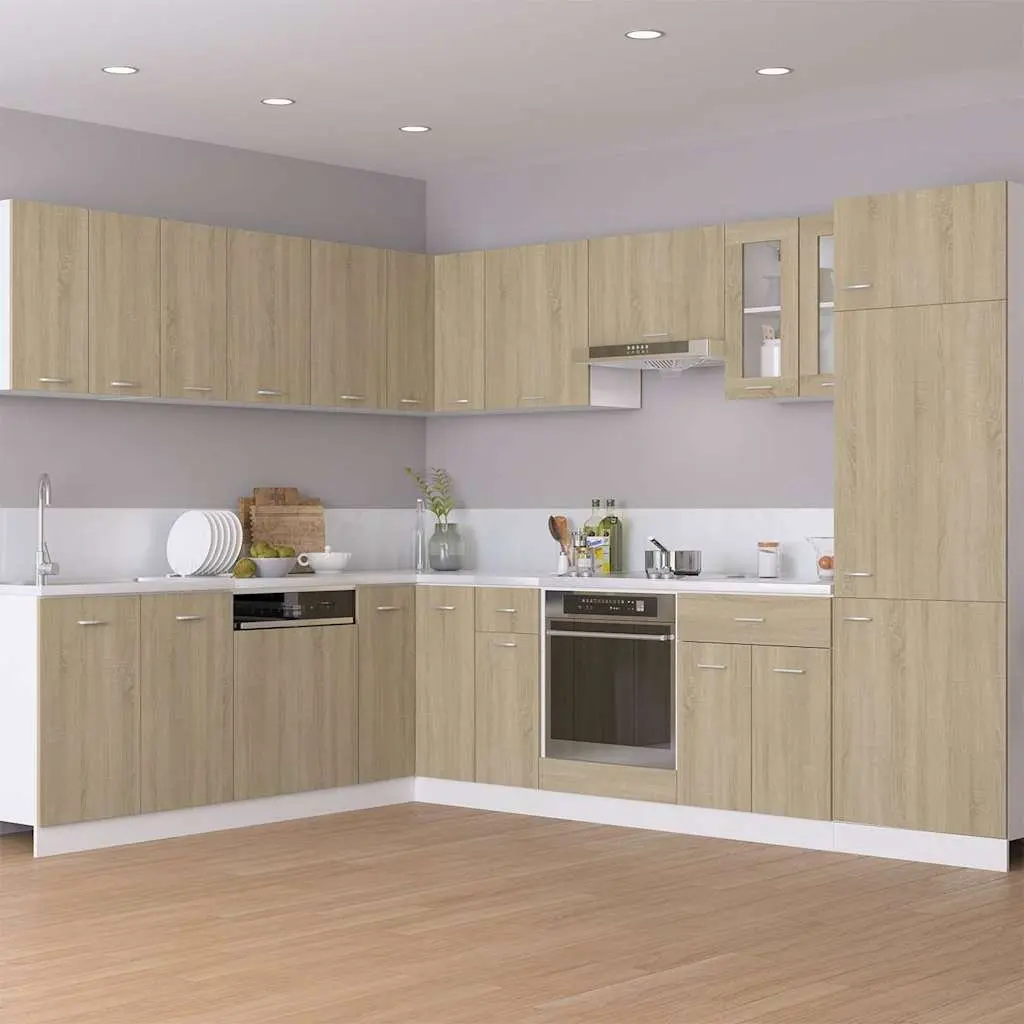 Hanging Corner Kitchen Cabinet Storage with Two Shelves Doors Brown