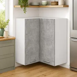 Functional Grey Wall-Mounted Corner Cabinet