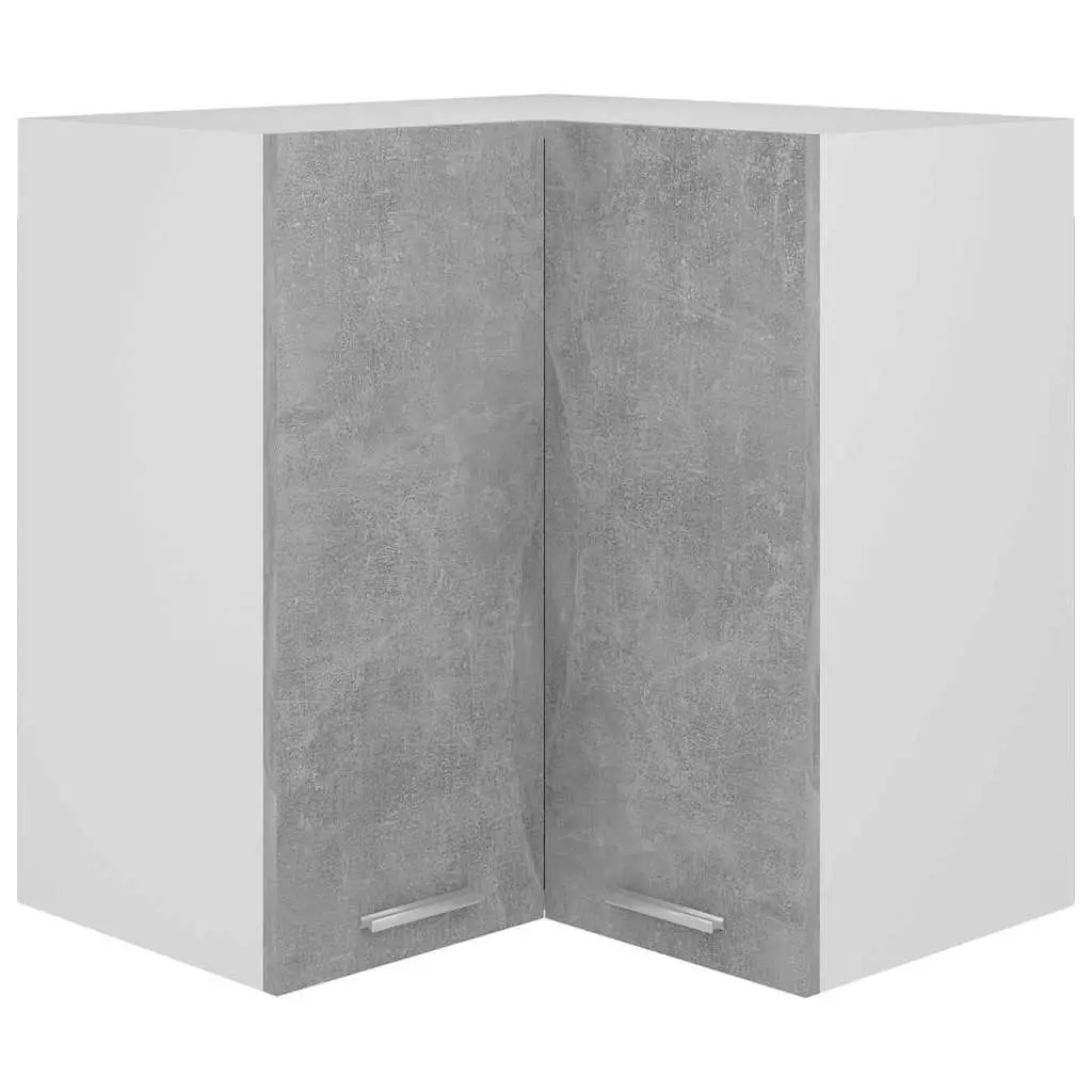Grey Wall-Mounted Corner Cabinet
