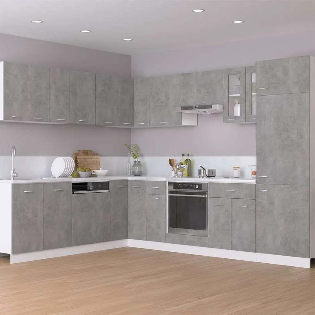 Grey Wall-Mounted Corner Cabinet