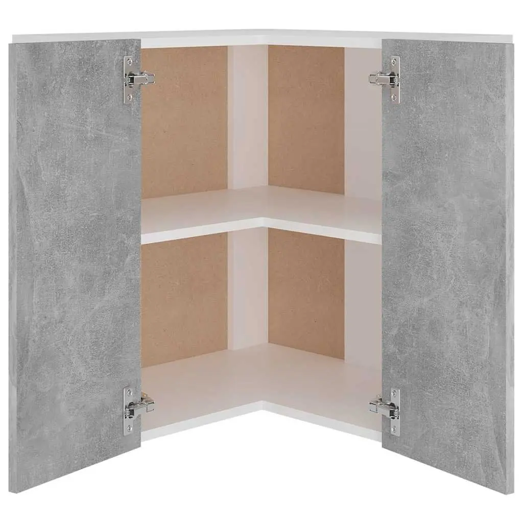 Grey Wall-Mounted Corner Cabinet
