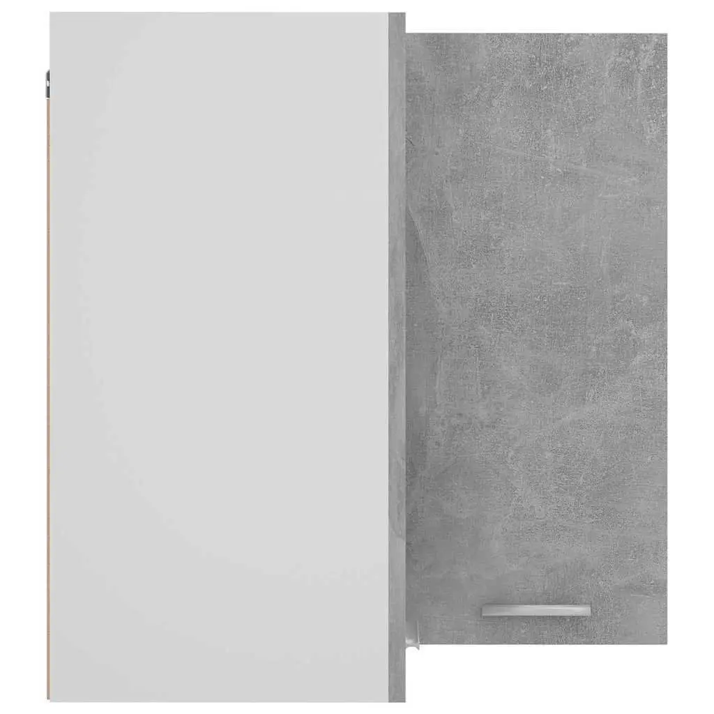 Grey Wall-Mounted Corner Cabinet