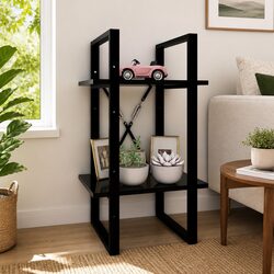 2-Tier Black Book Storage Cabinet