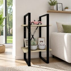 2-Tier Brown Bookshelf for Home Use