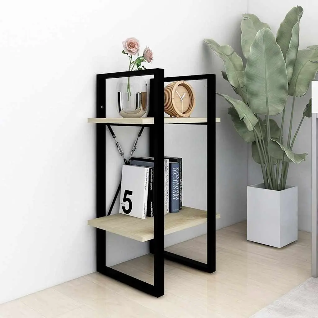Standing Bookshelf Engineered Wood Brown 40x30x70cm 2 Tier Storage Display