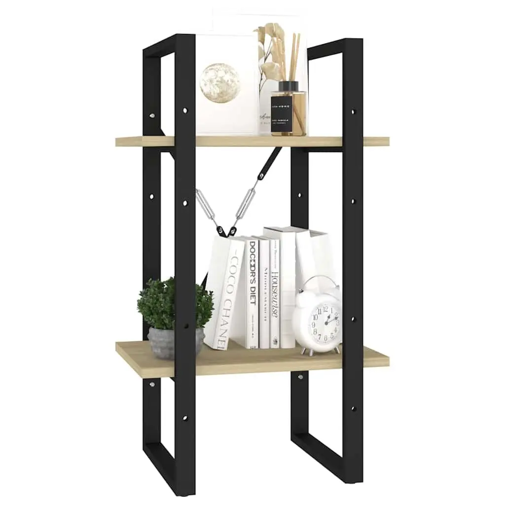Standing Bookshelf Engineered Wood Brown 40x30x70cm 2 Tier Storage Display