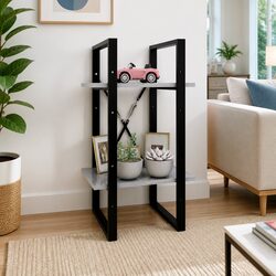 Versatile 2-Tier Grey Book Cabinet for Any Room