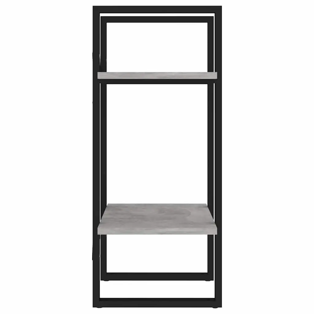 2 Tier Bookshelf Engineered Wood Grey Storage Unit 40x30x70cm